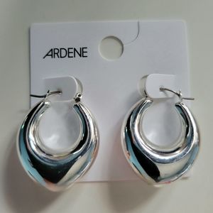 Ardene - Thick Large Silver Hoop Earrings
